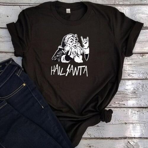 Santa Ugly Christmas Tee Print Women Fashion Tops 2020 Mama Graphic Tees Streetwear Plus Fashion Vintage Clothes