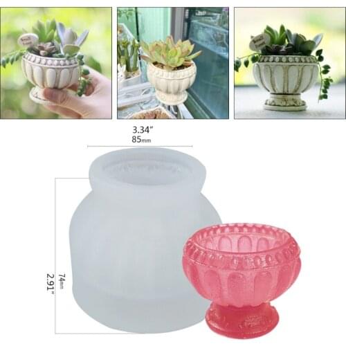 Crystal Epoxy Resin Mold Roman Column Flower Pot Casting Silicone Mould DIY Crafts Making Tools X4YA