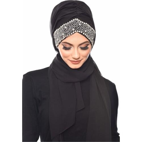 Muslim bubble chiffon hijab scarf women solid color soft long shawls and wraps Islamic Islamic scarf ladies hijabs with