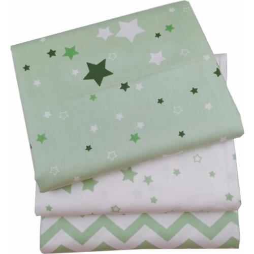Green Stars Wave 100% cotton twill fabric DIY sewing baby bedding apparel pillows the cloth patchwork handwork tissus tecido