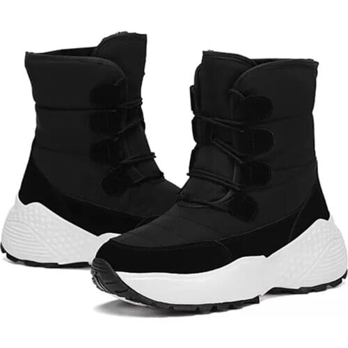 Snow Boots Women Snow Boot Platform Winter Boots Umbrella Cloth Long Tube Plus Cashmere Cotton ShoesLarge Size Women Shoe 35-42