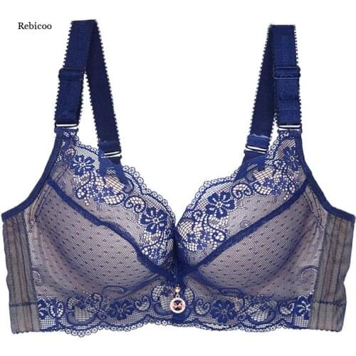 Ladies Gathering Adjustable Sexy Lingerie Women Bra Lace Plus Size Thicker Top Support Plus Size Bra New