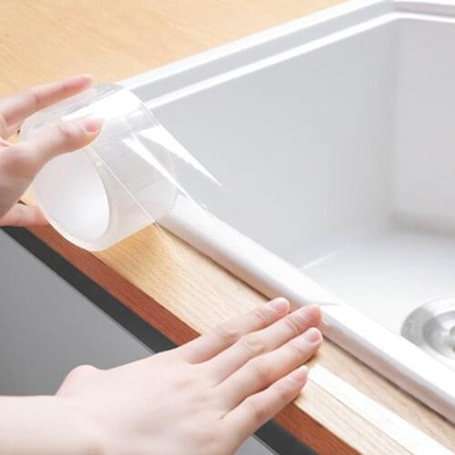 1 Roll 3m/5m Waterproof Kitchen Tape Wall Corner Line Ceramic Sticker Transparent Stickers Self Adhesive Without Trace Tape