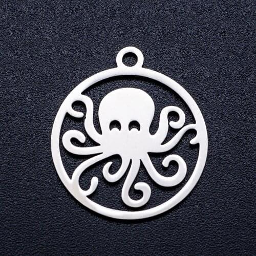 10pcs/lot Octopus DIY Jewelry Charms Wholesale 100% Stainless Steel Never Tarnish Pendants Dropshipping Factory Direct