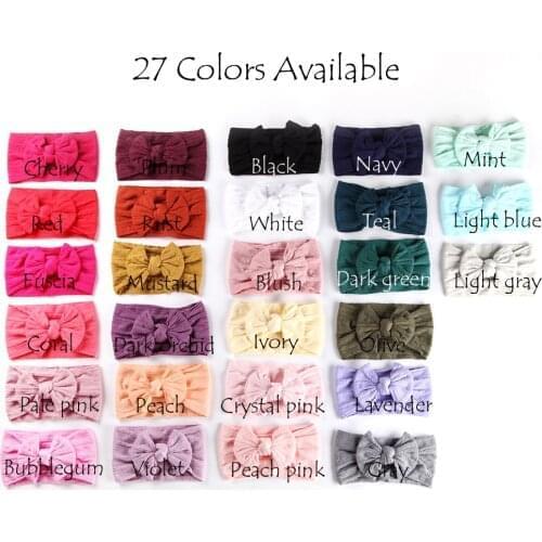100 pcs/lot, Wholesale Cable Knit Nylon Bow Headwraps, Classic Knot wide nylon headbands, Kids Girls Hair Accessories