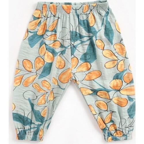 2021 Anti-Mosquito Exotic Bohemia Versatile Travel Thin Pants Baby Girls Clothing Printing Loose Trousers Clothes for Newborns