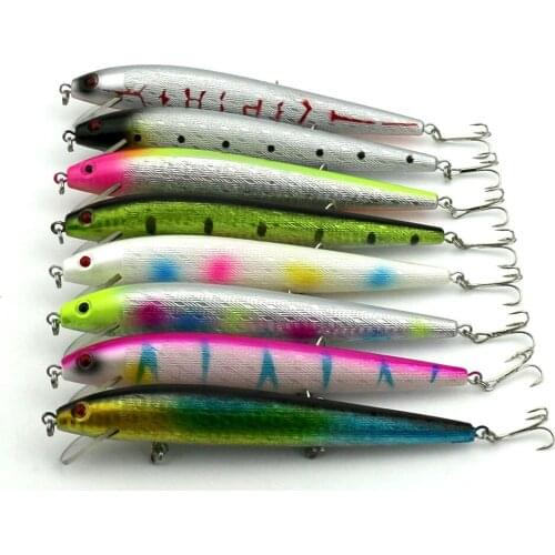 8 Colors 16pcs Minnow Fishing Lures Pesca Fishing Hooks Artificial Plastic Hard Bait Pencil Lure Fishing Wobbler (MI033)