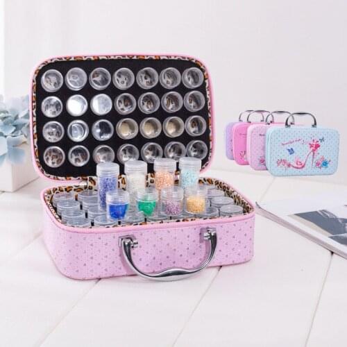 Diamond Painting Accessories With Bottle 56 Grid Diamond Painted Dot Diamond Bag Storage Bottle Carrying Bag Suitcase Suitcase