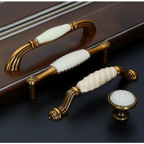 Antique Door Handles Ceramic Handle for Kitchen Cupboards Cabinet Knobs and Handles Furniture Hardware