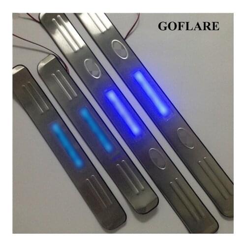 Car styling for KIA Sportage 2 JE/KM accessories 2004-2009 illuminated door sill scuff plate thresholds portector trim led petal