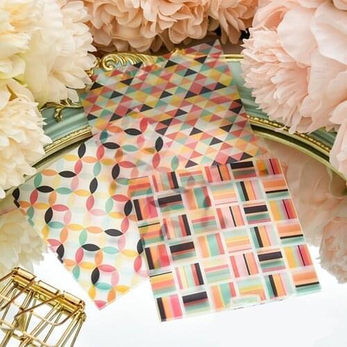 Chzimade 12Pcs/lot Honeycomb Pattern Vellum Paper Stickers For Diy Scrapbooking Happy Planner Card Paper Crafts