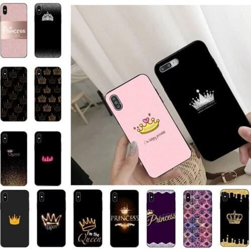 Queen princess crown Phone Case For iPhone 11 8 7 6 6S Plus 7 plus 8 plus X XS MAX 5 5S XR 12 11 Pro max se 2020 Funda Cover