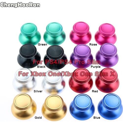 ChengHaoRan 1Pair Metal Analog Joystick Thumb Stick Thumbstick Grip Cap For Sony PS4 Slim Pro Xboxone X Gamepad Controller