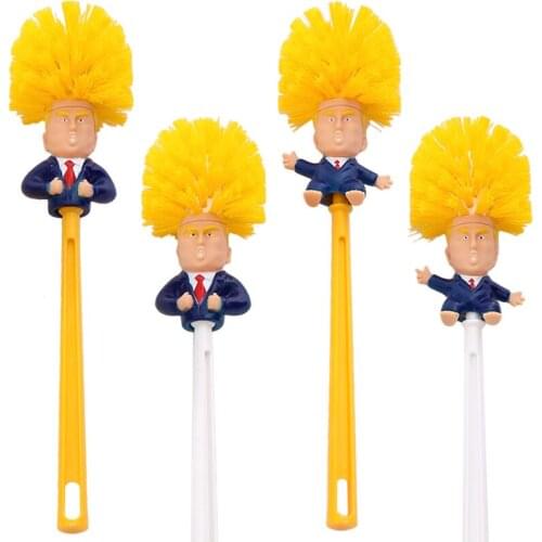 Toilet Brush Holder Funny Trump Donald Cartoon Christmas Gift WC Washing Creative Gifts Tools Cleaning Supplies