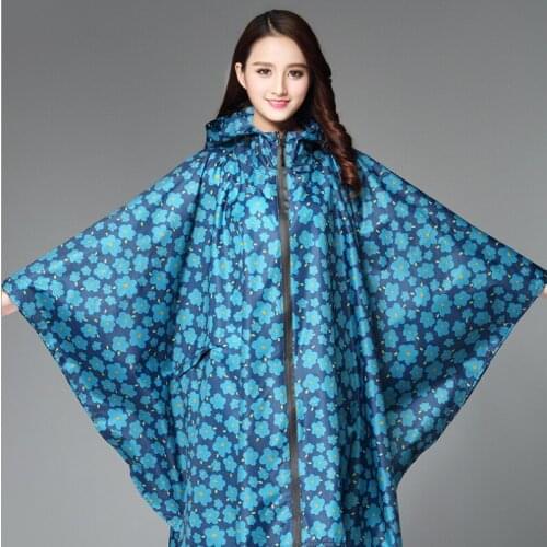 Travel Womens Stylish Rain Coat Waterproof Poncho Coloful Print Raincoat With Hood Zipper Chubasquero Mujer Rain Gear DK50RC