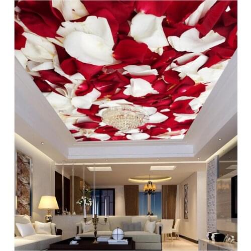 3D fantasy ceilings Romantic rose ceiling living room Restaurant ceiling wall painting mural panel