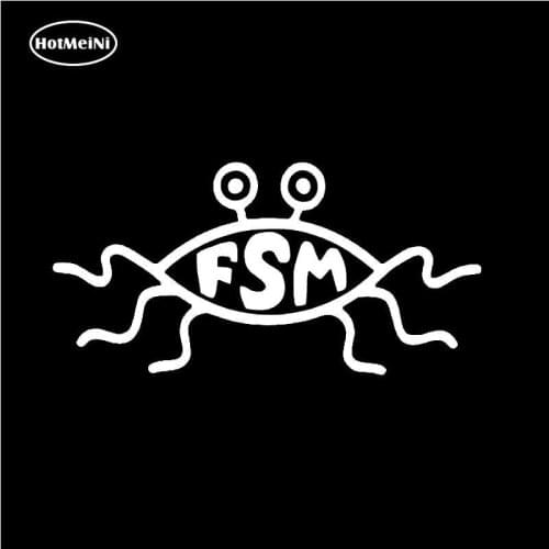 HotMeiNi 20*10cm Flying Spaghetti Monster FSM Decal Car Sticker Window Truck White Car styling Oem Car Sticker