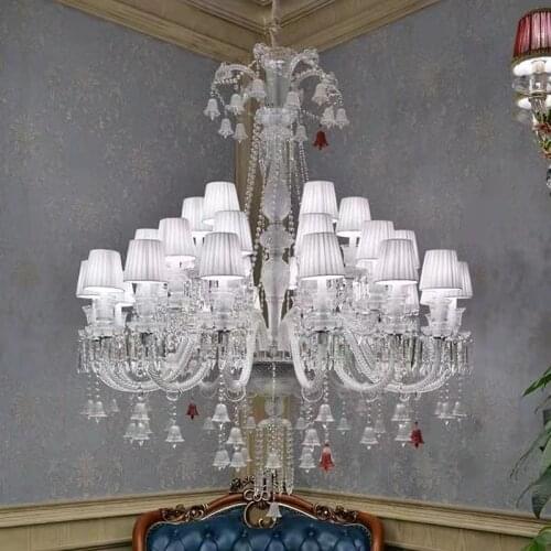 European style crystal chandelier luxury restaurant lighting bedroom villa lamp black candle crystal chandelier