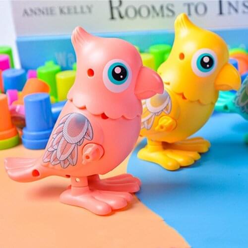 1 Pieces Random Color 360 Degrees Rotatable Jump Clockwork Toy Parrot Fun Gifts Cartoon Toys Children Baby Gifts