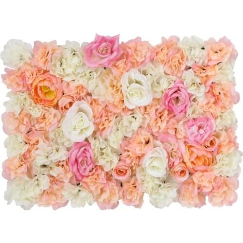 Artifical Silk Rose Flower Wall Mat Champagne Flower Mat Wedding Decoration Flowers Wall Romantic Wedding Backdrop Decor Grass