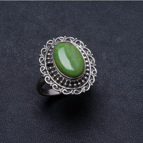 Natural Turquoise Handmade Unique 925 Sterling Silver Ring, US size 7.75 X2201