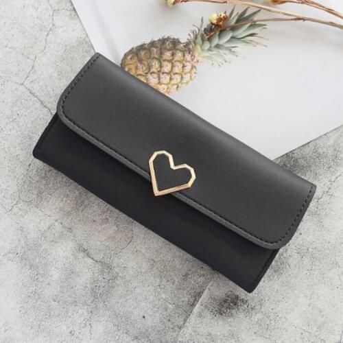 Love Womens Purse Pattern Long Section 3 Folding High Capacity Card Holder Clutch Wallets Carteira Feminina