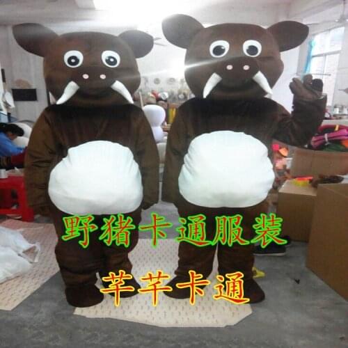 Wild Boar Sus Scrofa Dzik Knur Mascot Costume Adult Cartoon Character Fancy Dress Christmas Cosplay for Halloween party event