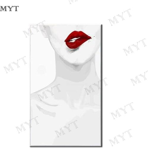 MYT Ladies Mouth Oil Painting Green Pictures Painting Canvas Free Shipping Hand-painted High Quality Modern Art Pictures Unframe