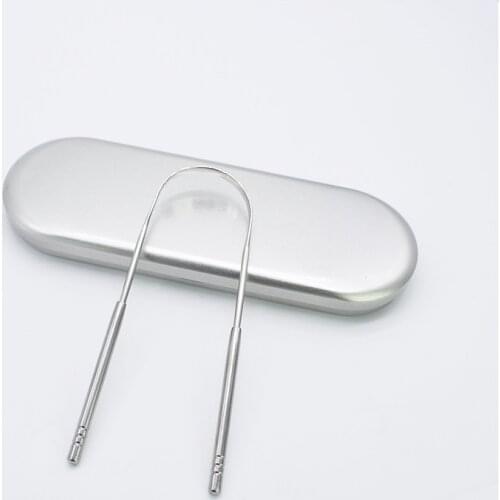 Stainless steel tongue coating scraper three piece suit tongue coating cleaner oral cleaning ca