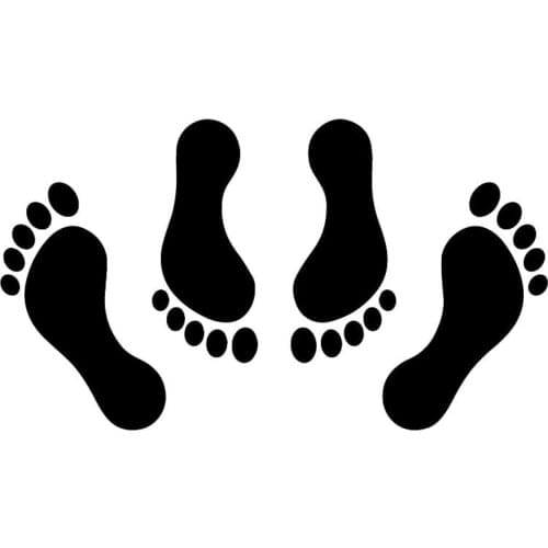 Footprints Creative Car Window Decoration Accessories Decals Scratch Blocking Stickers Waterproof Black/white,18cm*10cm