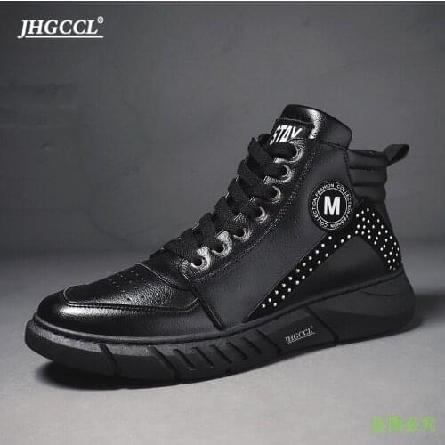 New Martin mens shoes 2021 Winter high top shoes all blackboard shoes Korean version mens gao Bang casual shoes A3