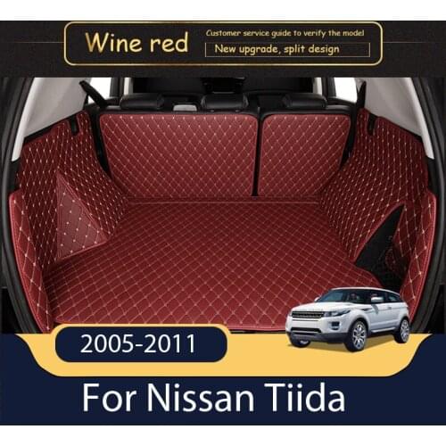 Car Cargo Liner Customized Full Surrounding Trunk Mat Carpet Car Accessories For Nissan Tiida 2005 2006 2007 2008 2009 2010 2011
