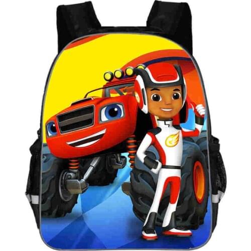 Hot Cartoon Blaze And The Monster Machine Print Backpack Boys School Bags Kindergarten Backpack Schoolbags for Boys Mochilas