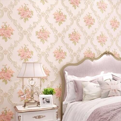 Q QIHANG European Style Pastoral Floral Vintage Bedroom Living Room TV Background Non-woven Wallpaper 0.53m*10m=5.3m2