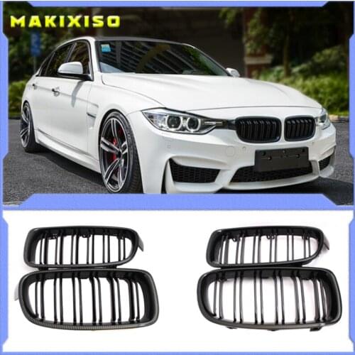 1Pair Gloss Black Front Grille/Grilles Kidney For BMW 3-Series F30 F31 F35 2012-2017 Car Styling