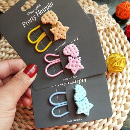 2PCS New Cute Cartoon Star Biscuits Princess Headwear Kids Elastic Hair Bands Children Ropes Girls Accessories Baby Headdress