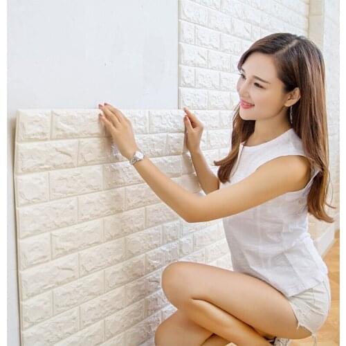 Self adhesive Wallpaper 3D Brick Wall Stickers PE Foam Stone Viny Stickers For Living Room Kids Bedroom DIY Home Decor