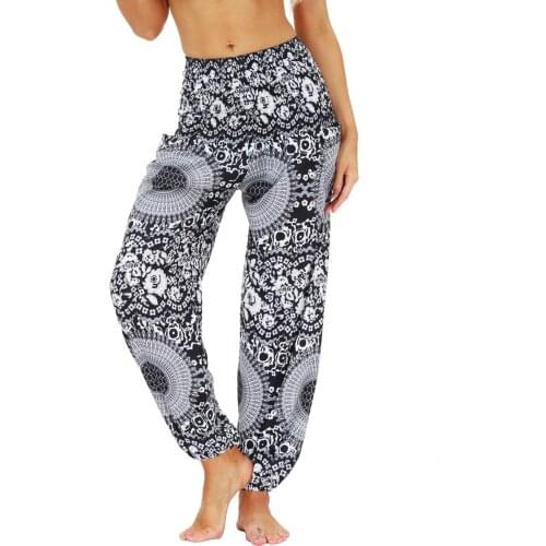 Harem Pants Womens Ladies Casual Summer Loose Trousers Female Baggy Boho Aladdin Print Casual Fashion Jumpsuit Pants 2021#f4