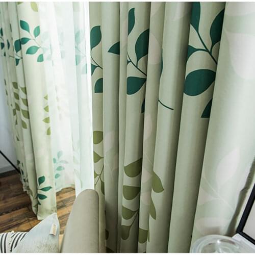 LISM Modern Leaves Print Blackout Curtains For Living Room Bedroom Window Treatment Room Darkening Blind Drapes Kitchen Panel