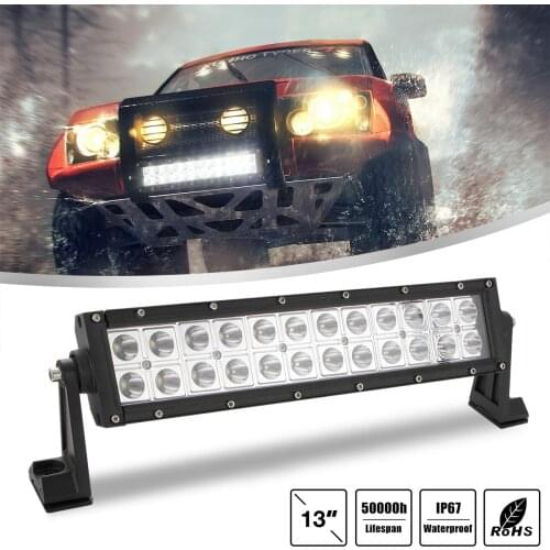 13 Inch 120W LED Work Light Bar 6000K White Color Spot Light Beam 2 Rows Led for Off-Road Suv Boat 4X4 Jeep JK 4Wd Truck 12V-24V