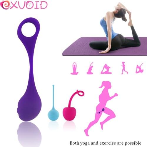 EXVOID Vaginal Tightening Trainer Sex Toys for Women Silicone Vagina Tighten Exercise No Vibrator Ben Wa Ball Smart Kegel Ball