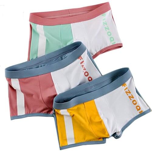New Mens Shorts Cotton Underwear Boxer Male Midwaist Men Sexy Underware Breathable Panties Man Youth Personality Underpants Boy