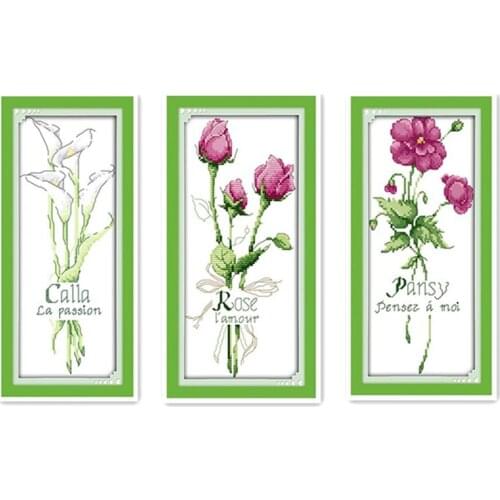 Everlasting Love Pansy Chinese Cross Stitch Kits Ecological Cotton Clear Stamped Printed 11CT 14CT DIY Gift Christmas Decoration