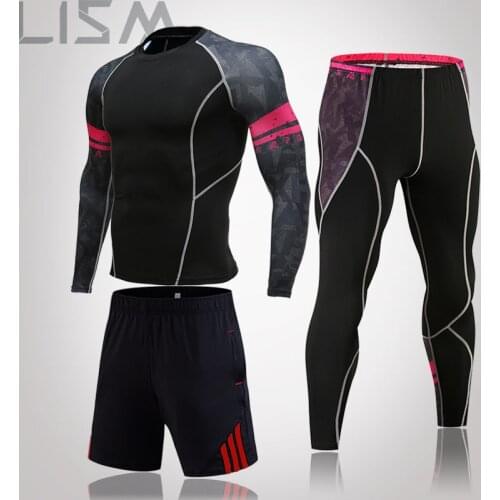 High-Quality Compression Mens Sportswear Quick-Drying Running Suits Sports Jogging Training Gym Fitness Track Suits Running