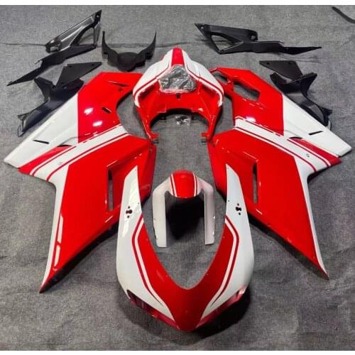 WHSC ABS INJECTION MODEL MOTORCYCLE Plastic Gloss Red and White Color Full Fairings Kit For DUCATI 848 1098