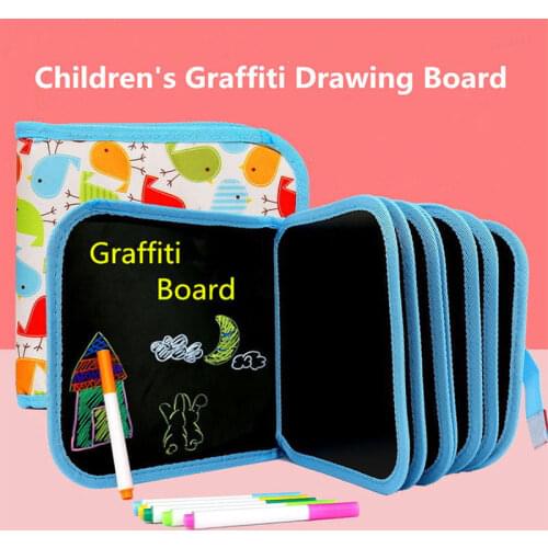 14 Page/Set Portable Soft Drawing Blackboard Kids DIY Water Chalk Graffiti Coloring Book Educational Toys for Children Painting