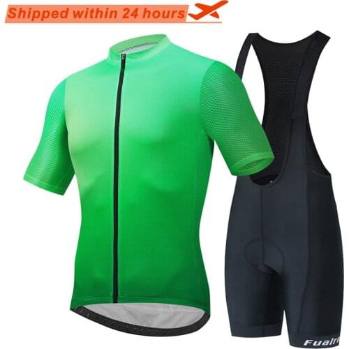 FUALRNY Pro Cycling Set MTB Bicycle Wear Maillot Ropa Ciclismo 3 Colors Bike Uniform Cycling Jersey Set Cycling Clothing