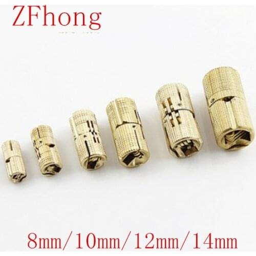 4PCS/lot 8mm 10mm 12mm Copper Barrel Hinges Cylindrical Hidden Door Cabinet Concealed Invisible Brass Hinges