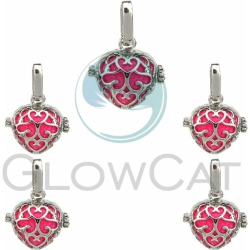 5X Heart Pearl Cage Bead Cage Essential Oil Diffuser Locket Pendant Jewelry Making Oyster Pearl