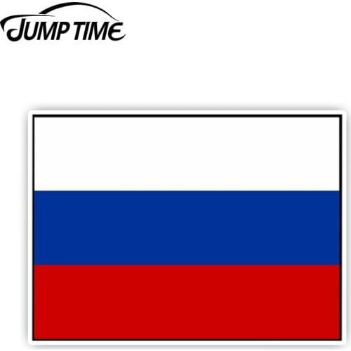 JumpTime 13cm x 9.5cm Russian Federation Flag Sticker Decal Vinyl Russia Car Stickers Windows Bumper Waterproof Car Accessories